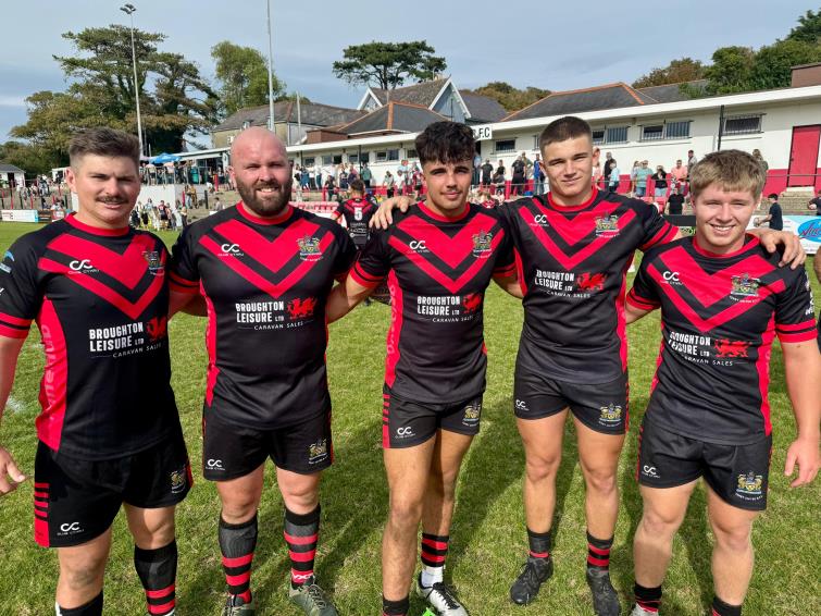Tenby debutants - Jackson Gravatt, Will Fox, Jesse James. Kodi Bratcher and man of the match Keanu Williams